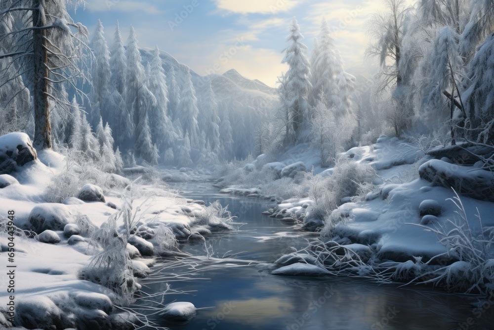 Feathered Frostwork: Hyper-Realistic 8K Winter Landscape

