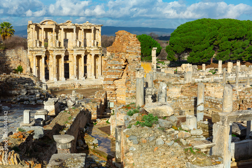 Ancient ruins of Baths of Scolastica at Ephesus, Turkey photo