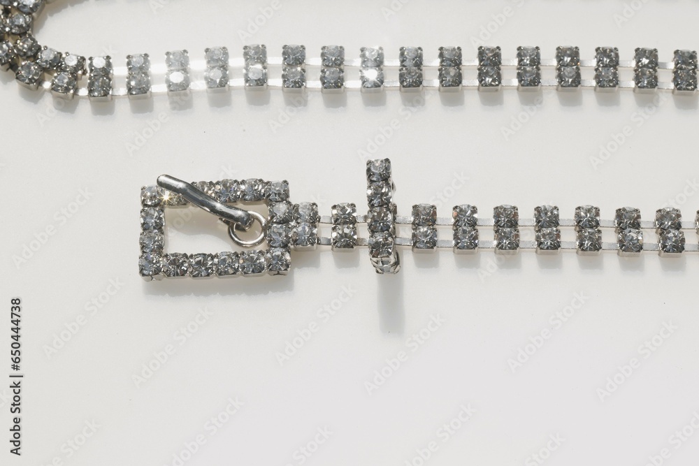 Vintage Art Deco rhinestones belt costume jewelry fashion accessory