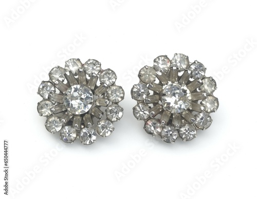 Art Deco rhinestones earrings vintage jewelry fashion accessory