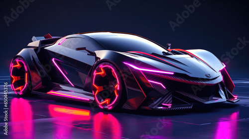 A Futuristic Car Concept with Neon Accents and Sleek Lines A Vector Car Art by Toyota © Graphics.Parasite