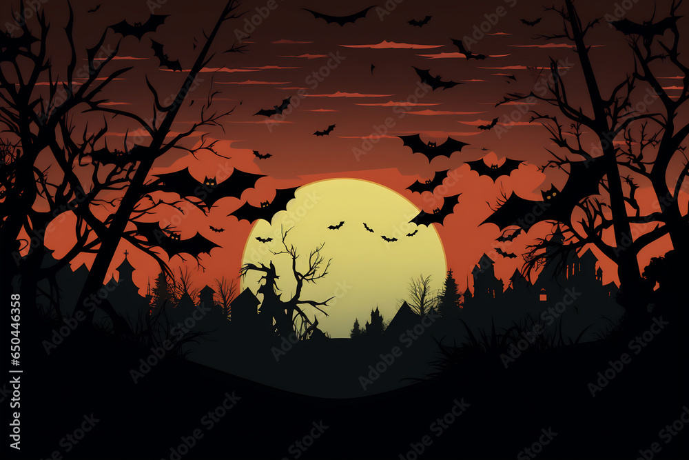 Halloween bats in the night