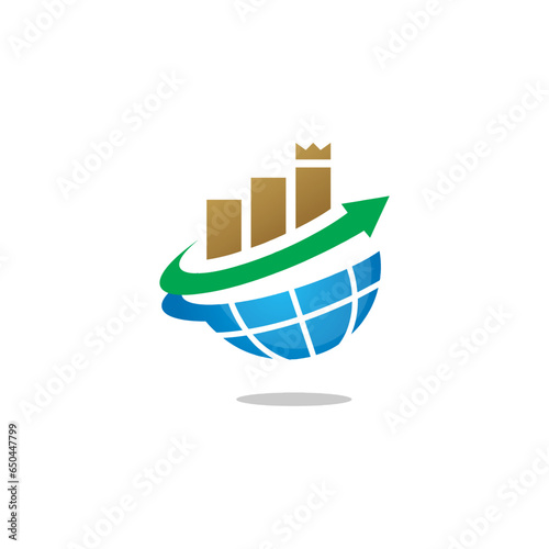 global arrow accounting business logo Icon Illustration