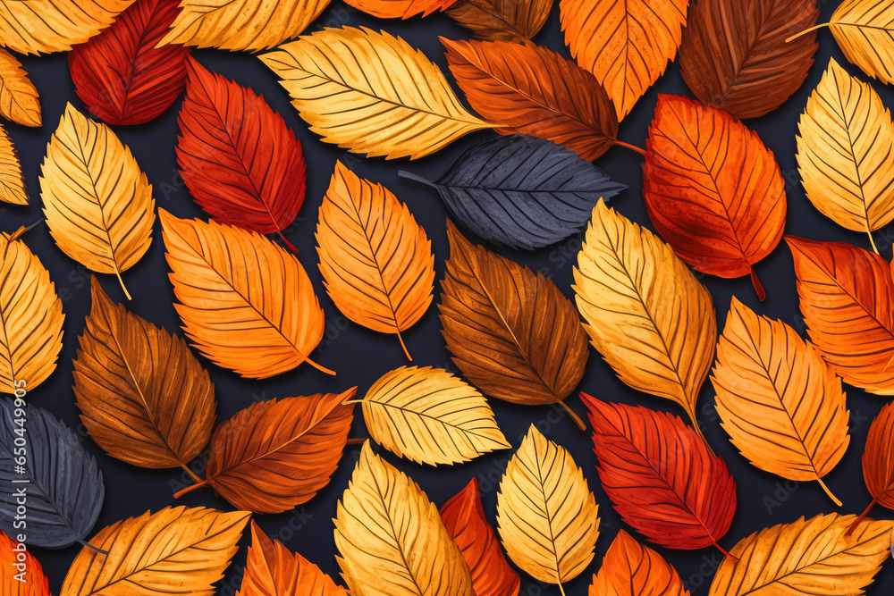 Close up of beautiful orange leaf representing autumn decoration
