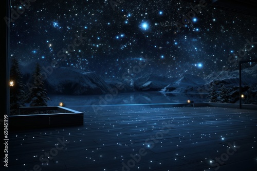 Enchanted Lakeside under a Sparkling Starry Sky