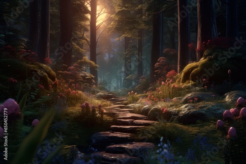 Enchanted Forest Trails: Hyper-Realistic Dusk 