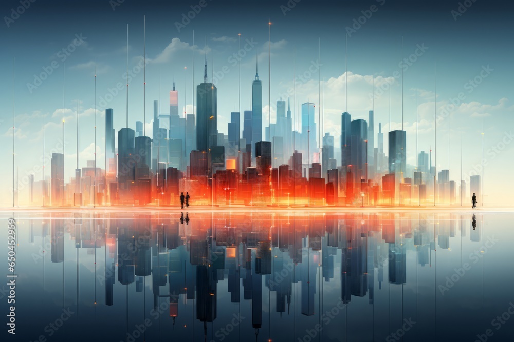 都市イメージのイラスト,Generative AI AI画像