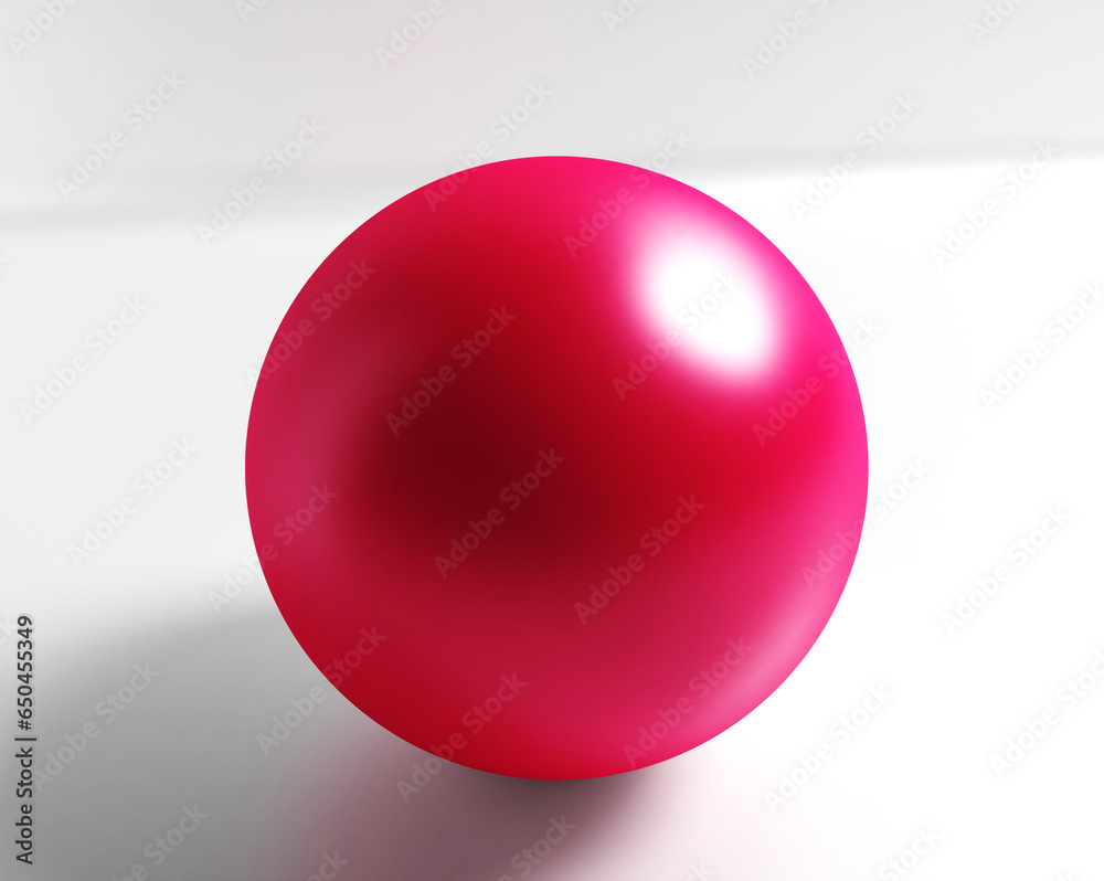 Red ball on white background. Red sphere isolated.
