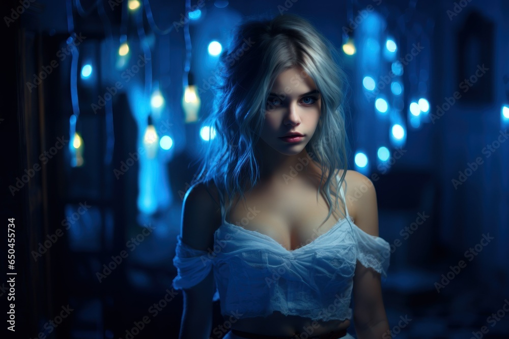 Ethereal Portrait of a Beautiful Woman. Generative AI. Ethereal Portrait of a Beautiful Woman. Generative AI.