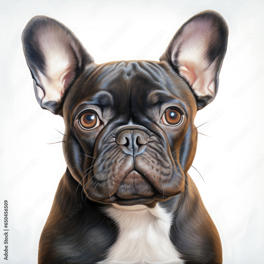 French bulldog portrait isolated on white