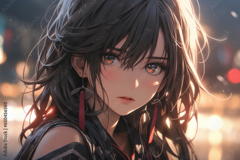 アニメ絵風の女の子イラスト,Generative AI AI画像 アニメ絵風の女の子イラスト,Generative AI AI画像