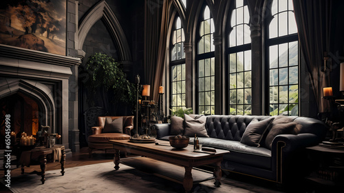 Masculine Living Room with a Medieval Vibe