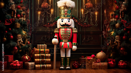 nutcracker christmas decoration background  photo