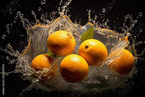 Fresh Orange Splash Close Up