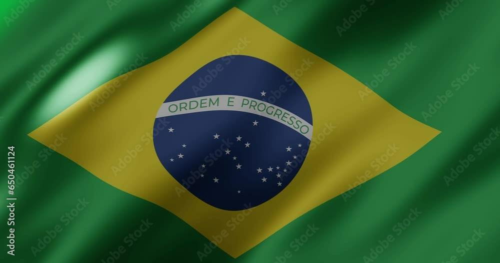4k Brazil Flag Waving Animation Background Brazil Wavy Flag Motion