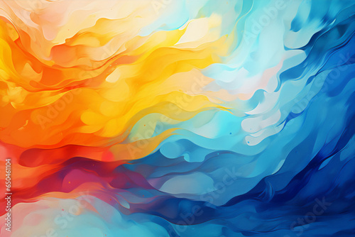 Colorful abstract background with water splash curve, full splash in close up, random curve, hyper realistic, beautiful dreamy light, create using generative AI tools.