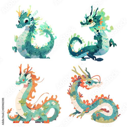 ドラゴンのイラストセット