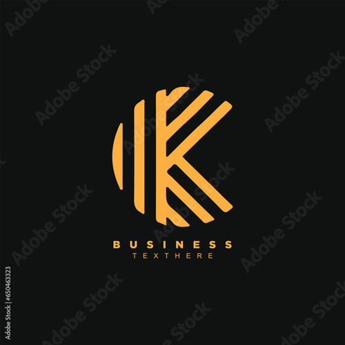 Abstract premium letter K logo design. Circle geometric letter K for your brand or business