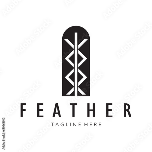 Feather logo, feather pen logo, law firm feather logo vector simple design