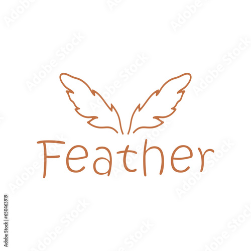Feather logo, feather pen logo, law firm feather logo vector simple design