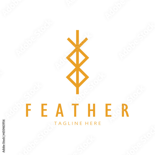 Feather logo, feather pen logo, law firm feather logo vector simple design