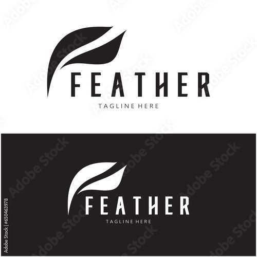 Feather logo, feather pen logo, law firm feather logo vector simple design