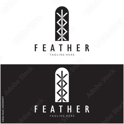 Feather logo, feather pen logo, law firm feather logo vector simple design