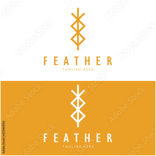 Feather logo, feather pen logo, law firm feather logo vector simple design