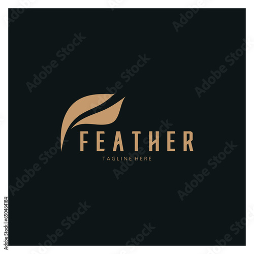 Feather logo, feather pen logo, law firm feather logo vector simple design