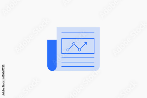 Geometric stocks market illustration in flat style design. Vector illustration. Duotone blue.