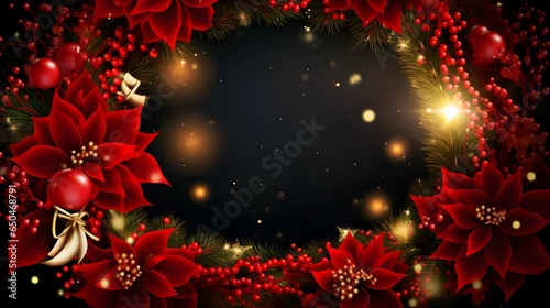 christmas background with christmas wreath