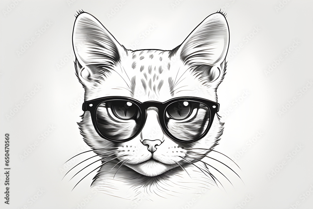 cute cat wearing sunglasses