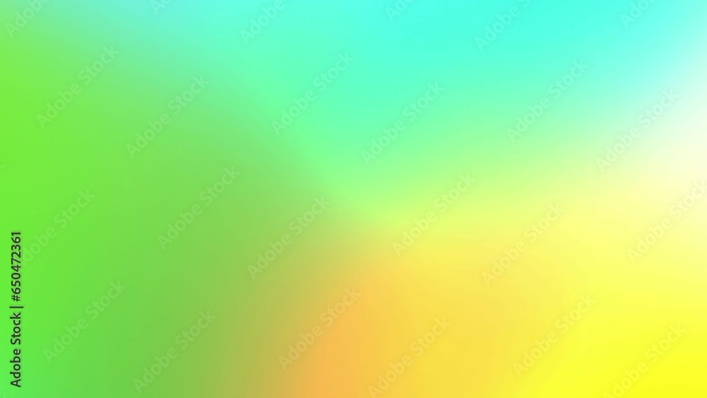 Gradient of yellow green orange teal colors. Blurred background