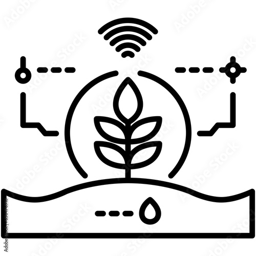Agritech Icon. Smart Farming Technology Symbol Stock Illustration. Vector Line Icons For UI Web Design And Presentation