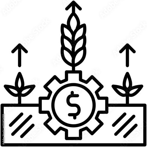 Crop Yield Icon. Harvest Increase Report Symbol Stock Illustration. Vector Line Icons For UI Web Design And Presentation