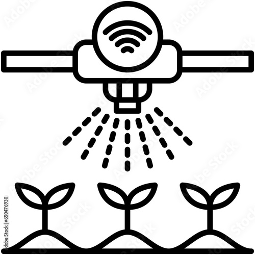 Irrigation Icon. Automatic Water System Symbol Stock Illustration. Vector Line Icons For UI Web Design And Presentation