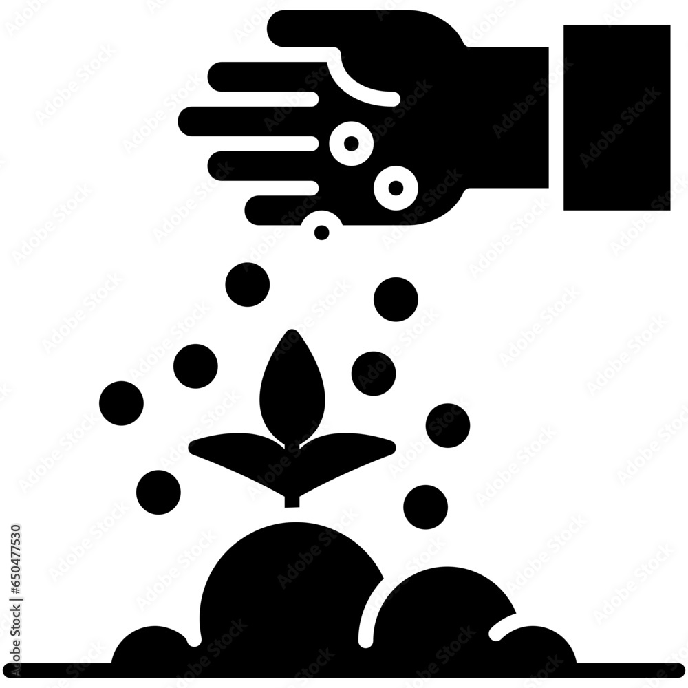 Plant Fertilizer Icon. Organic Soil Fertilizing Symbol Stock ...