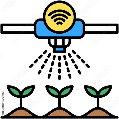 Irrigation Icon. Automatic Water System Symbol Stock Illustration. Vector Filled Line Icons For UI Web Design And Presentation