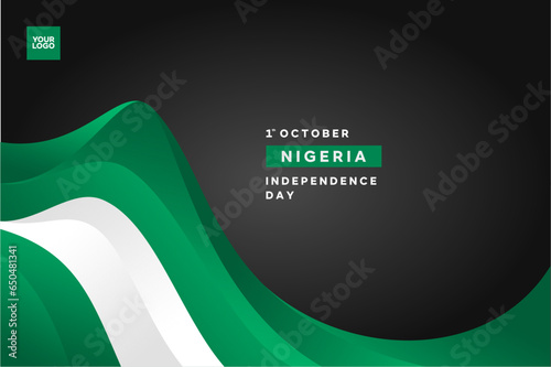 Nigeria independence day with flag background 1st october