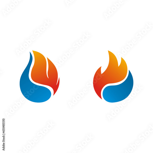 modern abstract vector design logo, water and fire logo icon symbol
