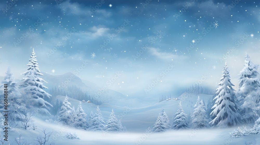 Obraz premium christmas background with winter landscape