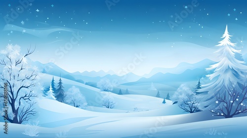christmas background with winter landscape