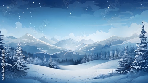 christmas background with winter landscape © Rax Qiu