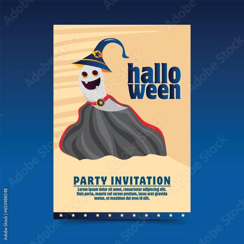 HALLOWEEN PARTY INVITATION WITH GHOST POLICE OFFICER