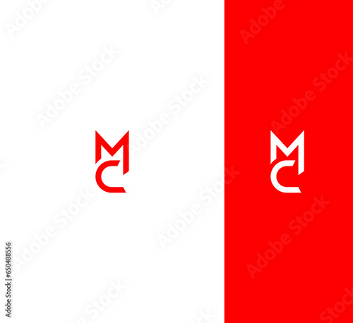 MC, CM letter logo design template elements. Modern abstract digital alphabet letter logo.