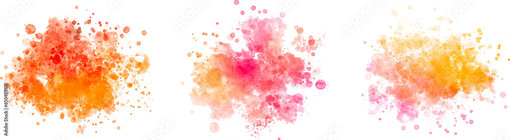 watercolor vector stains; background for texts (pink and orange)