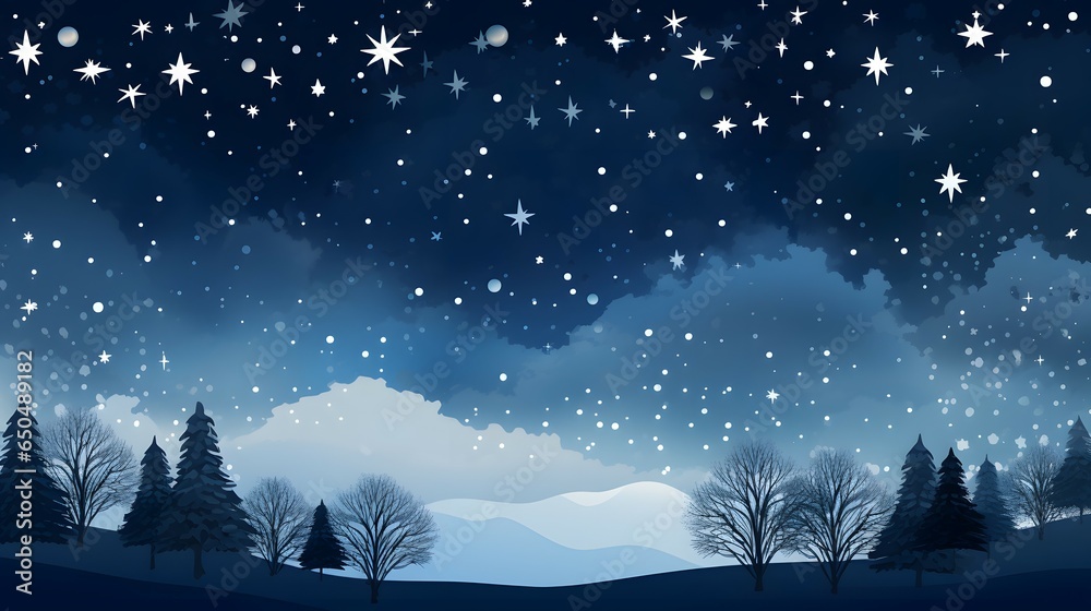 Naklejka premium snowy christmas landscape