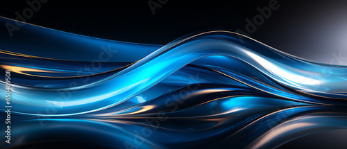 Digital abstract blue wavy background.