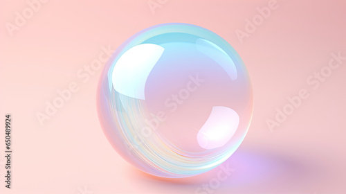 Transparent 3D small bubble sphere balls in gradient pastel colorful wallpaper created with Generative AI Technology 