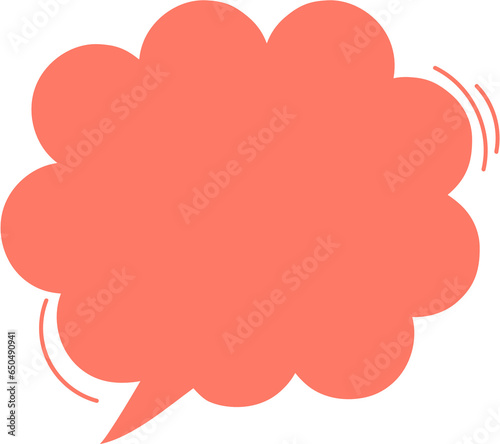 Colorful pastel orange color speech bubble balloon icon sticker memo keyword planner text box banner  flat png transparent element design